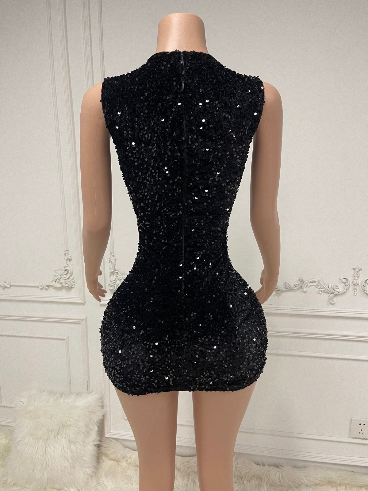 Solar Crystal Mini Dress (Black)