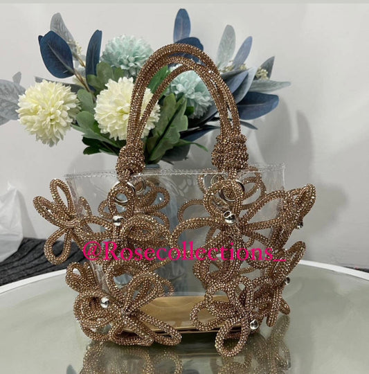 Gold Crystal Flower Bag