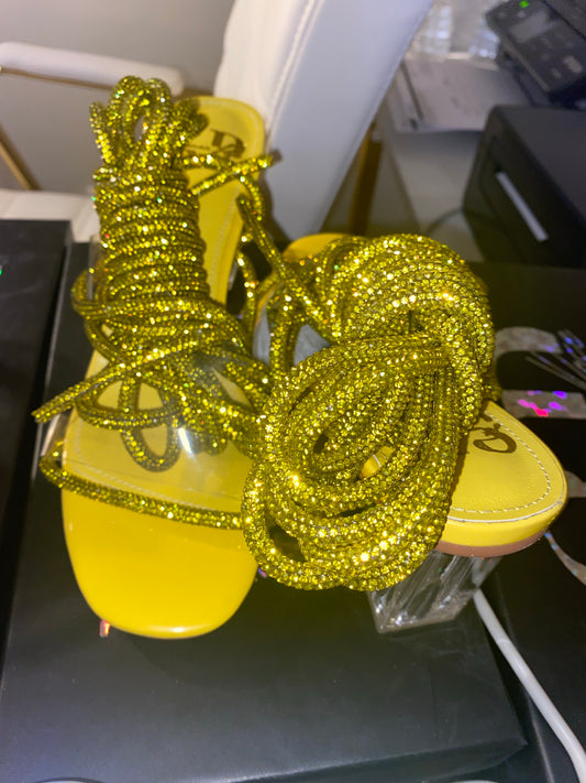 Yellow Ice Crystal  (Block Heel)